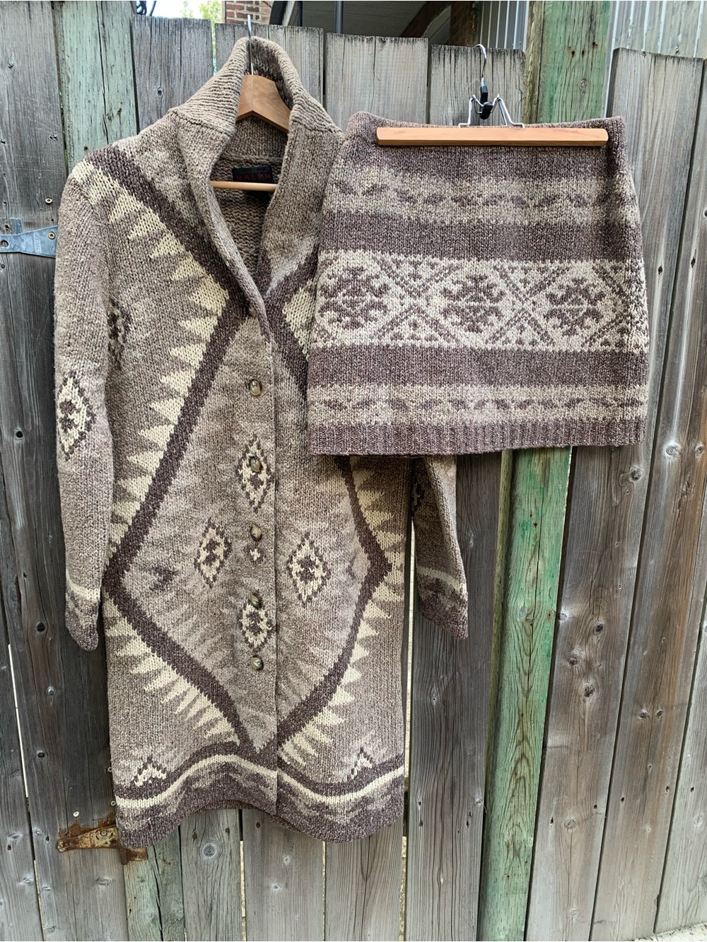 Unicorn find -Ralph Lauren Wool Silk 2-Piece Hand Knit Set Skirt M